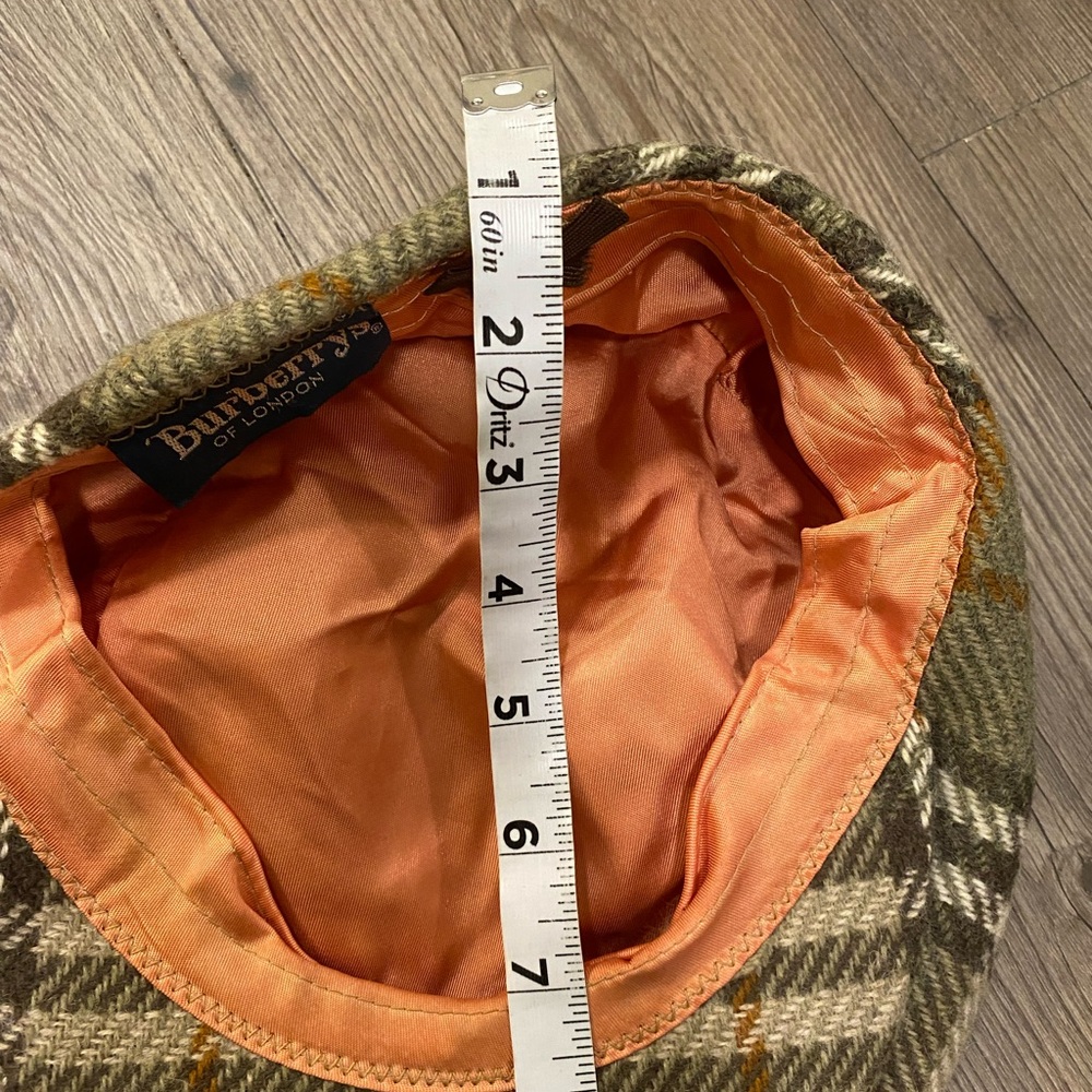 Vintage Burberry London Herringbone Wool Newsboy Cap - Picture 8 of 9